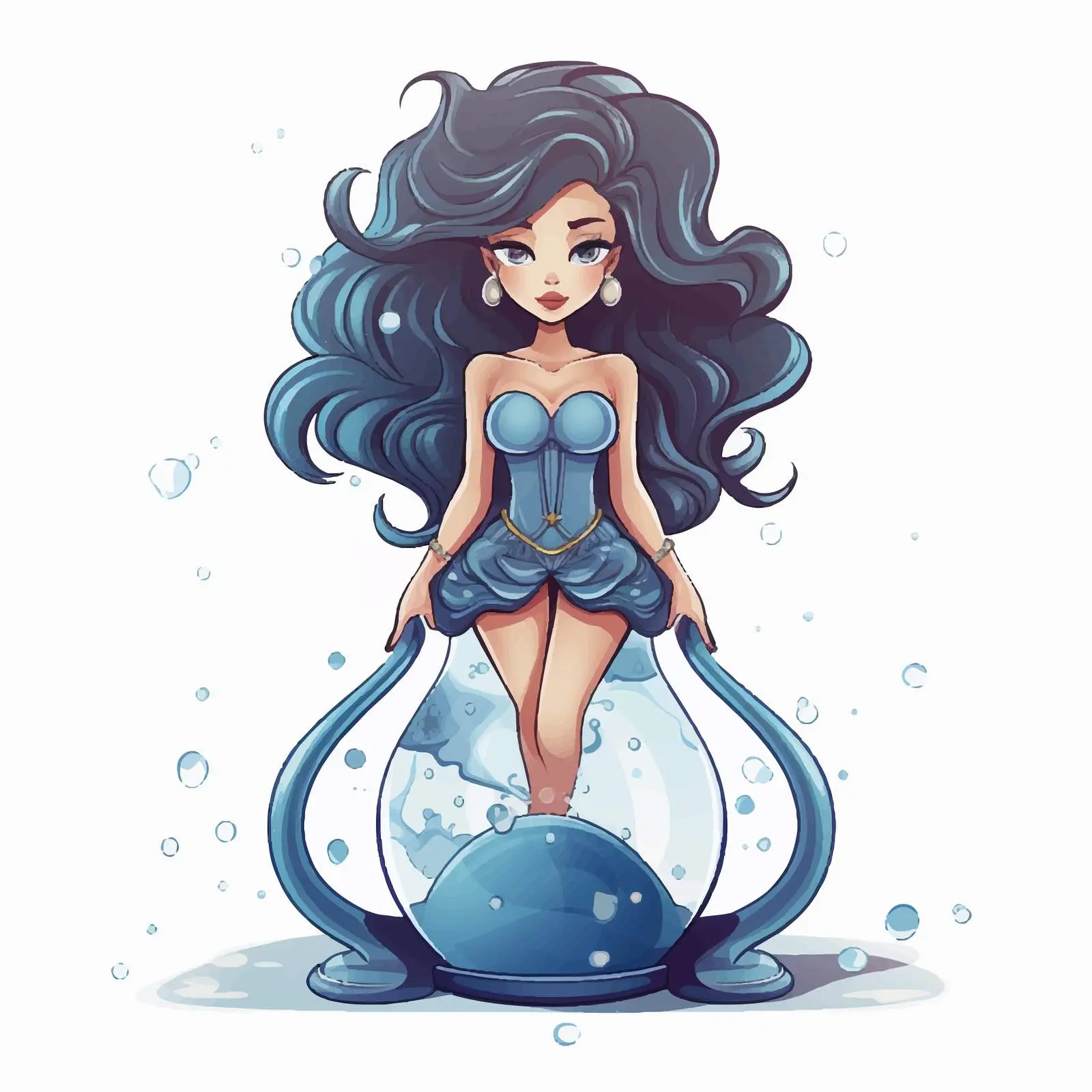 Libra Zodiac Sign Cartoon Hourglass Girl Decoration — free download from Dotvec
