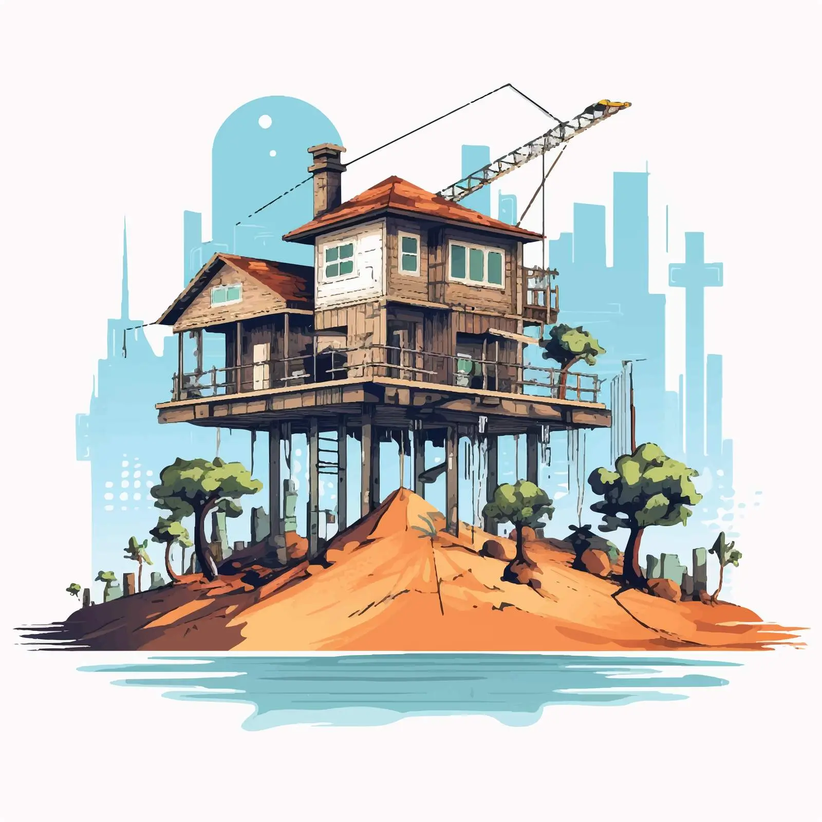 House Construction Site Concept Vector Illustration — free download from Dotvec