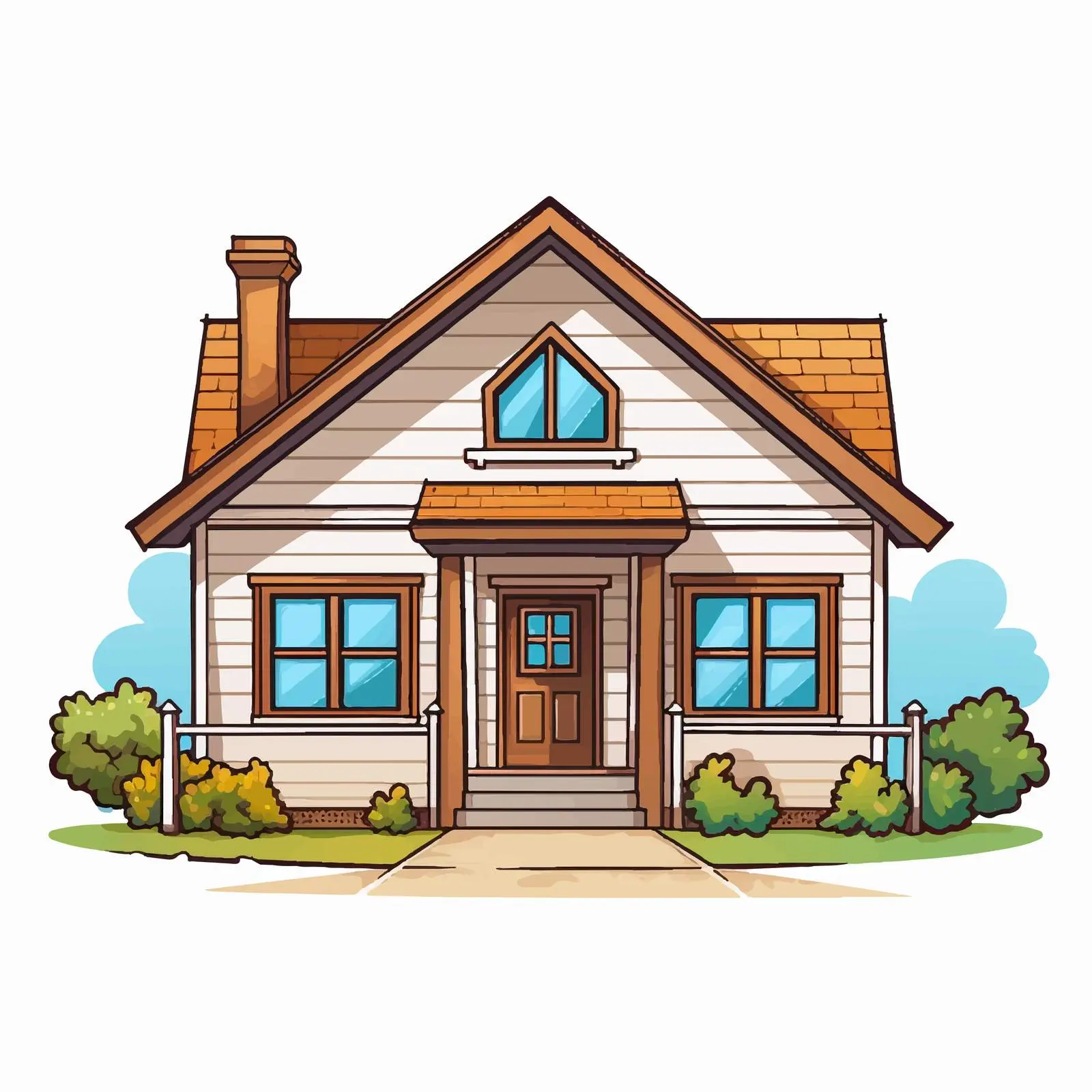House Line Vector Illustration on White Background — free download from Dotvec