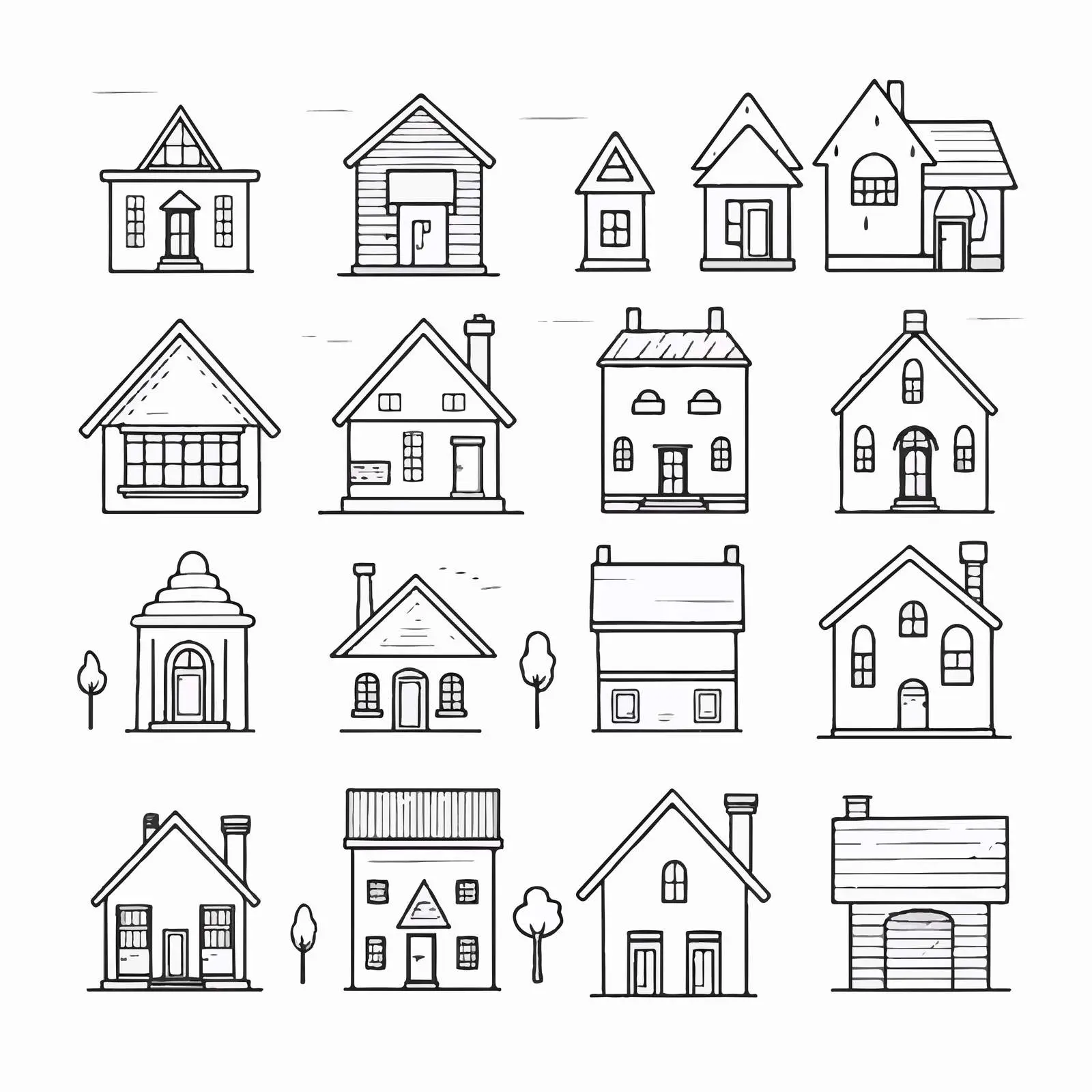 House Line Vector Illustration on White Background — free download from Dotvec