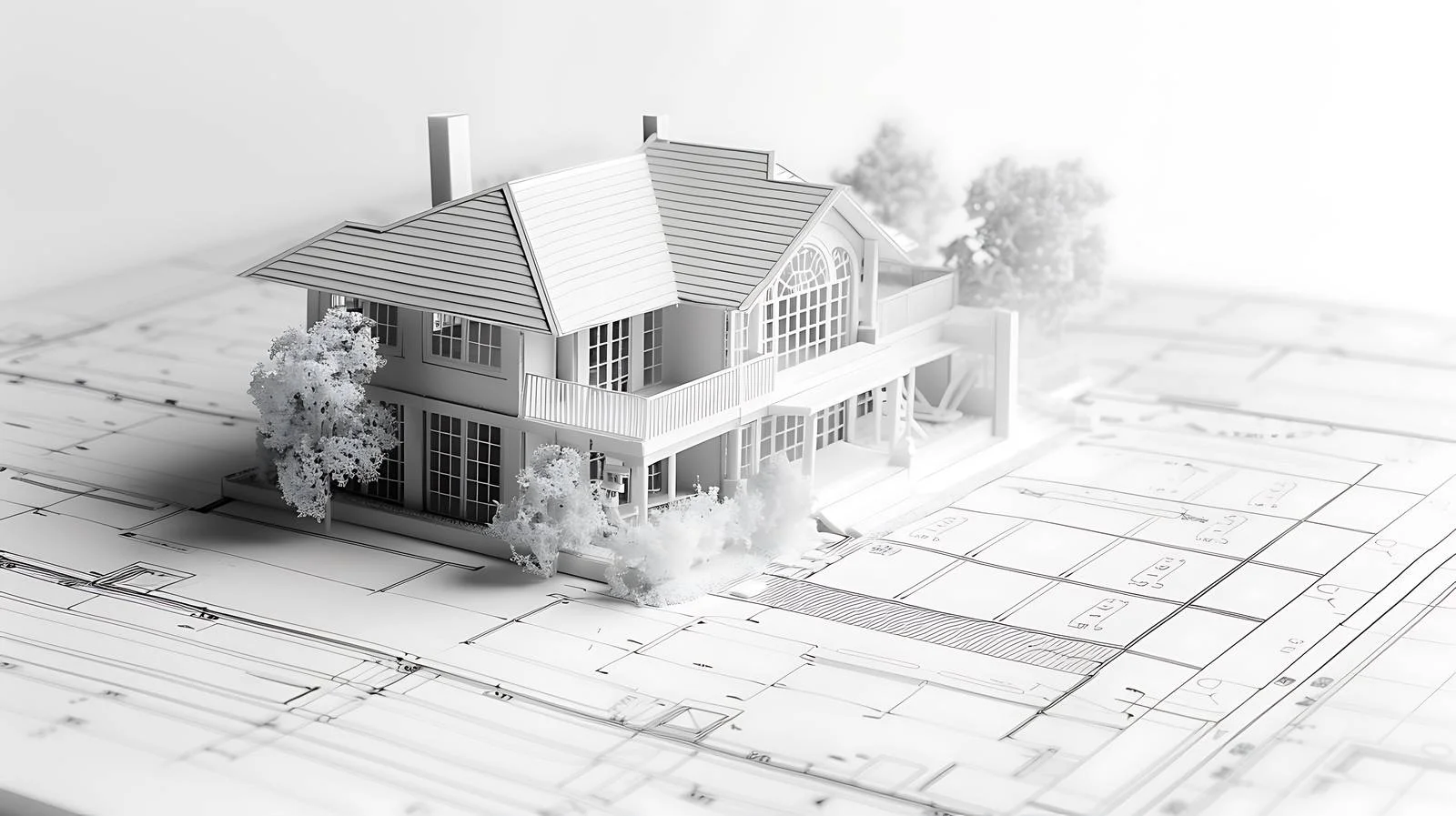 Architectural House Model Blueprint — free download from Dotvec