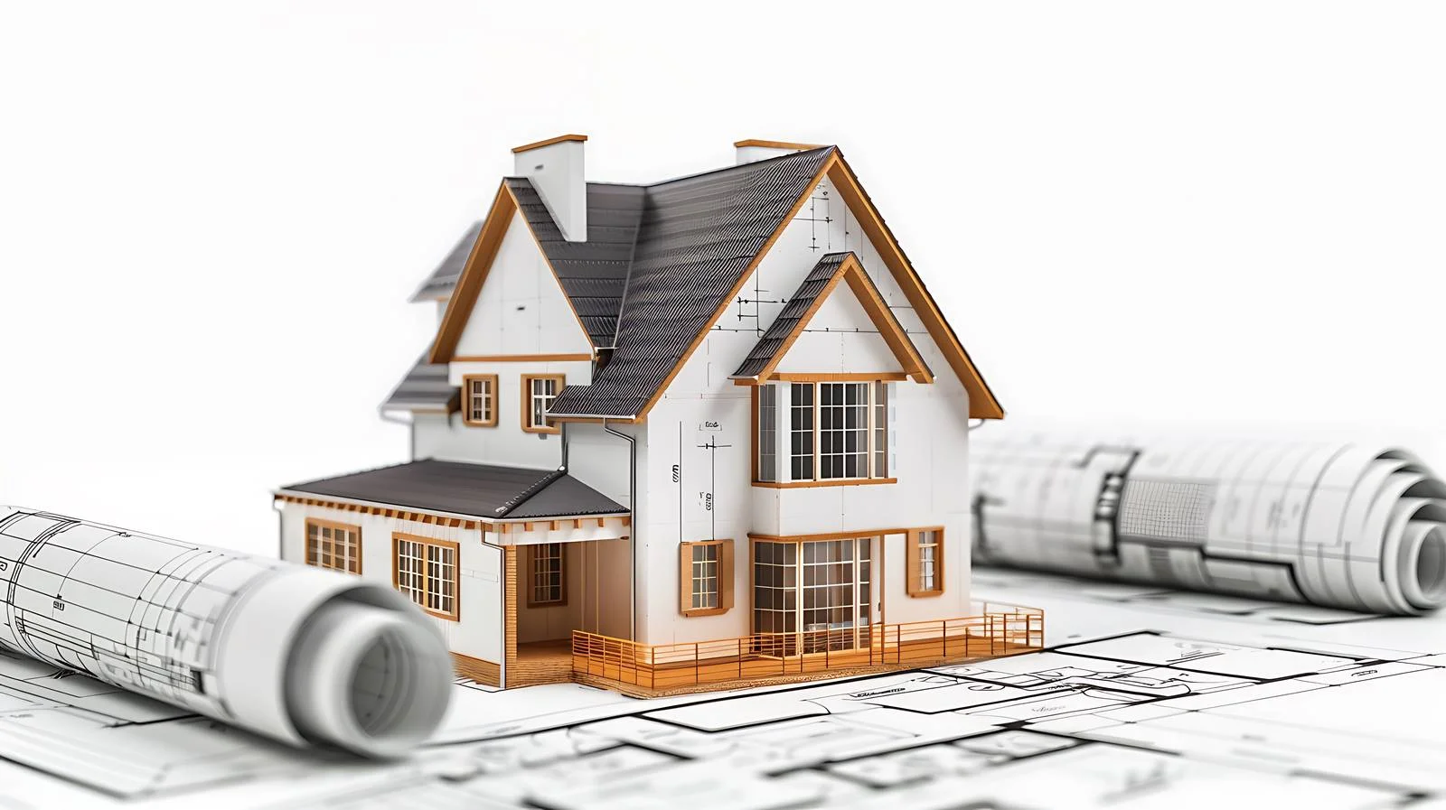 House Model on Blueprint for Architects — free download from Dotvec