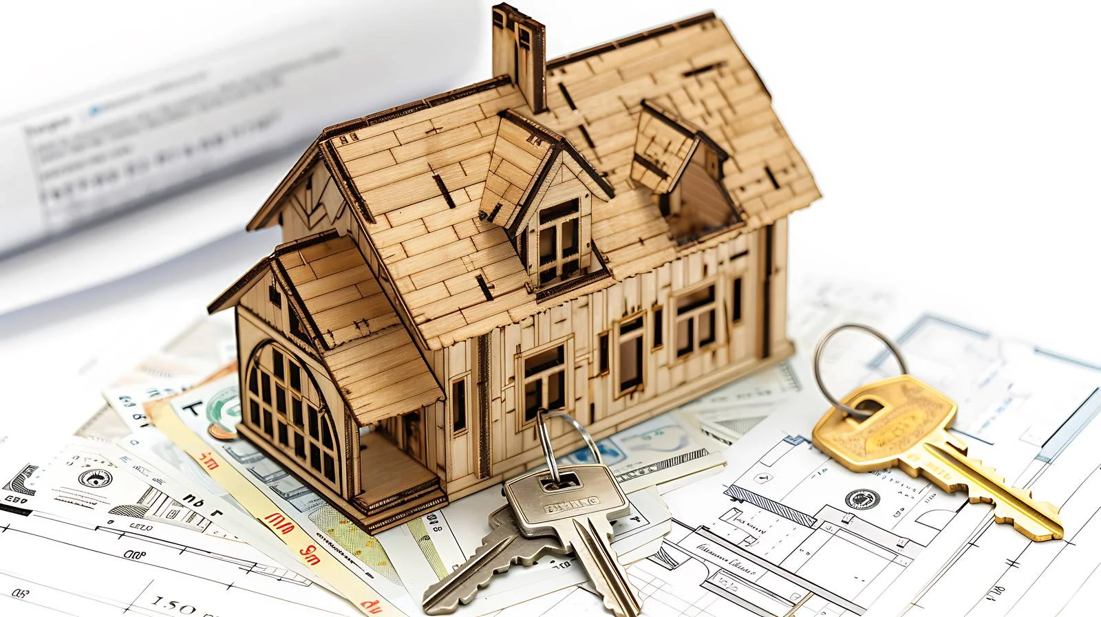 Miniature House Layout with Doll and Keys — free download from Dotvec