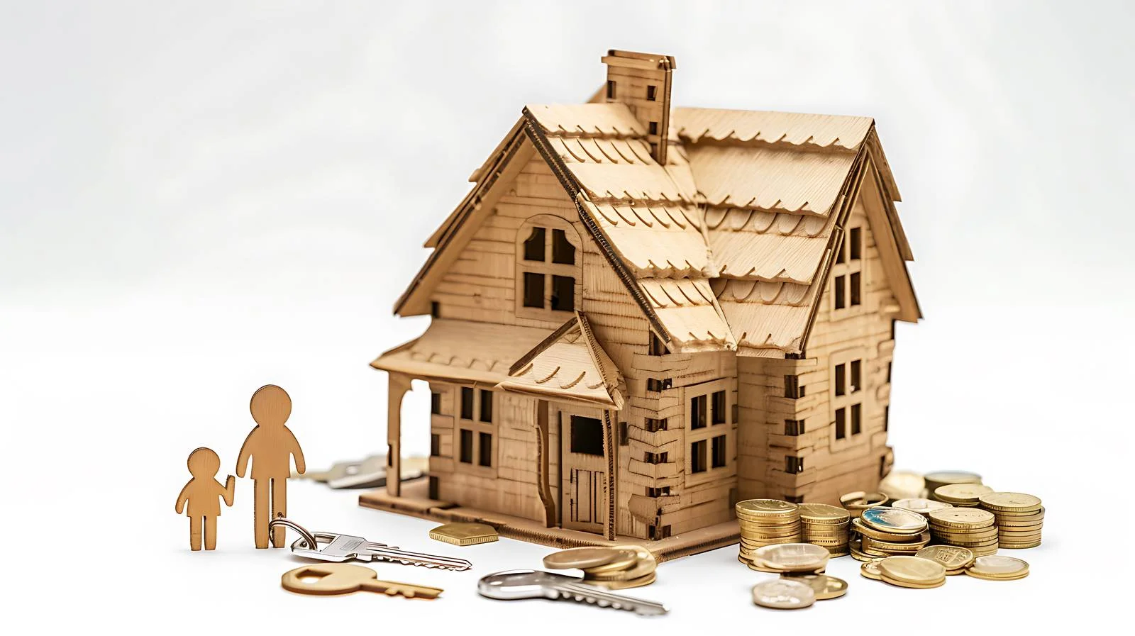 Miniature House with Keys and Money — free download from Dotvec