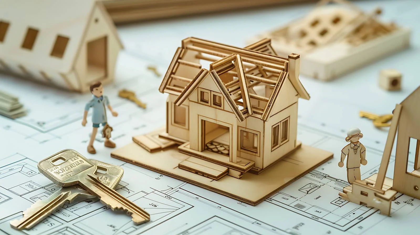 House Layout Model with Doll and Keys — free download from Dotvec