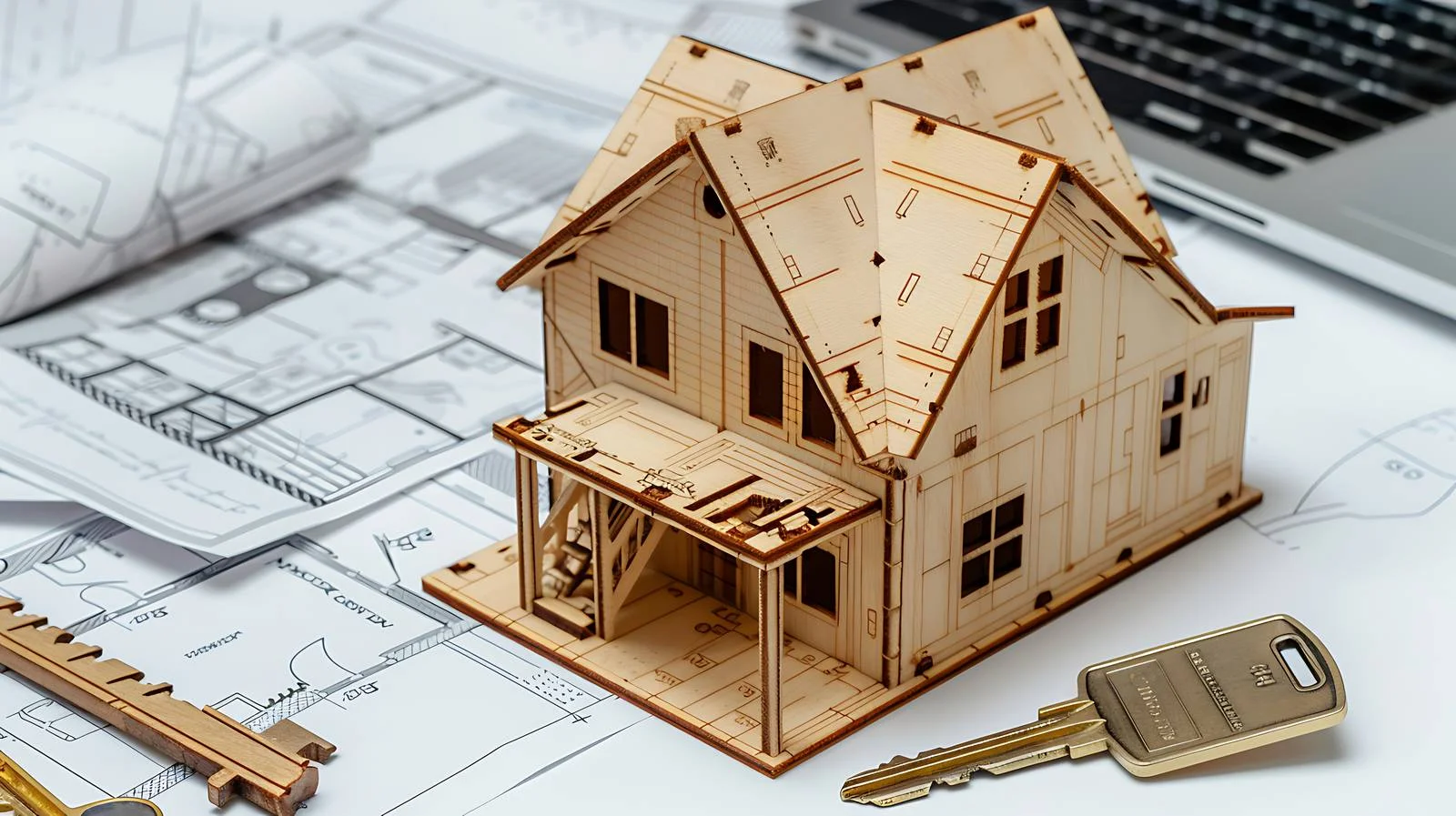 House Model Layout with Keys and Money — free download from Dotvec