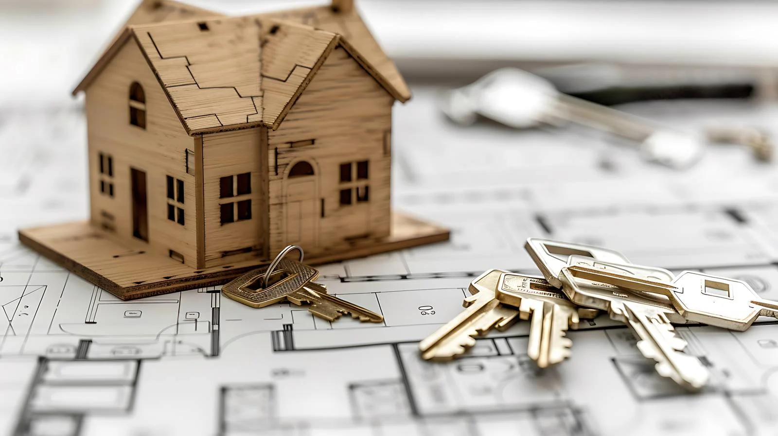 Miniature House Layout with Wooden Doll — free download from Dotvec