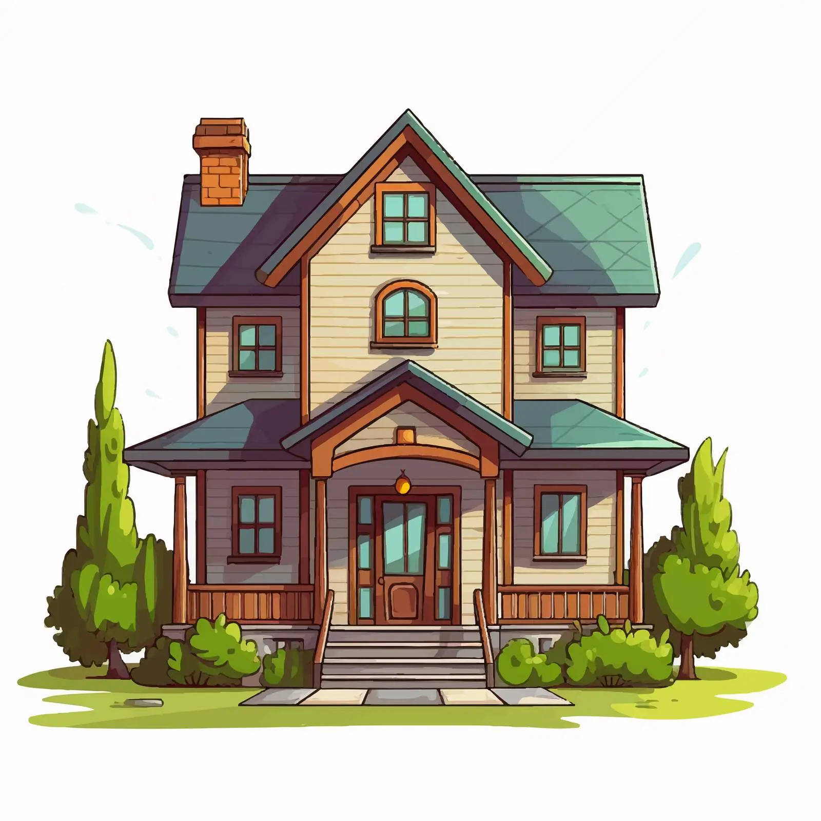 Cartoon House Vector Illustration Isolated — free download from Dotvec