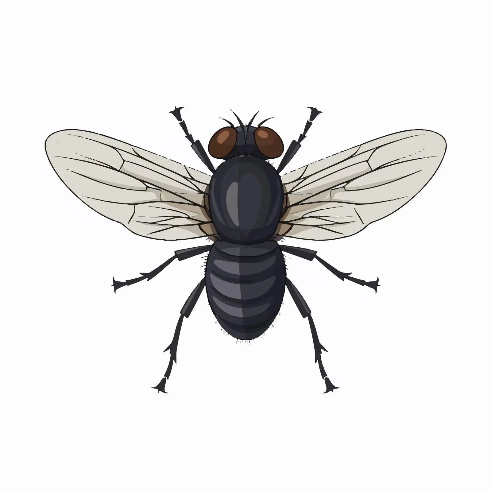 Housefly Vector Illustration on White Background – free microbiology image from Dotvec