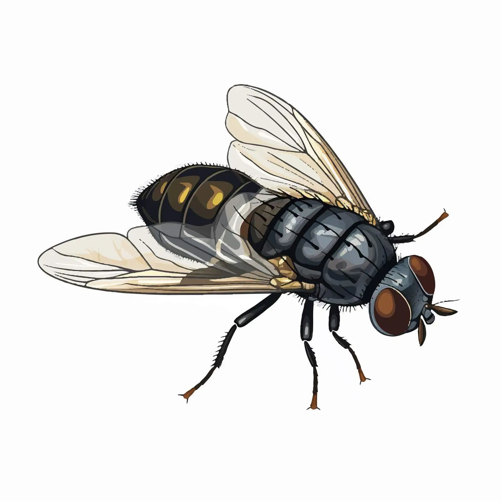 Housefly Vector Illustration on White Background — free download from Dotvec