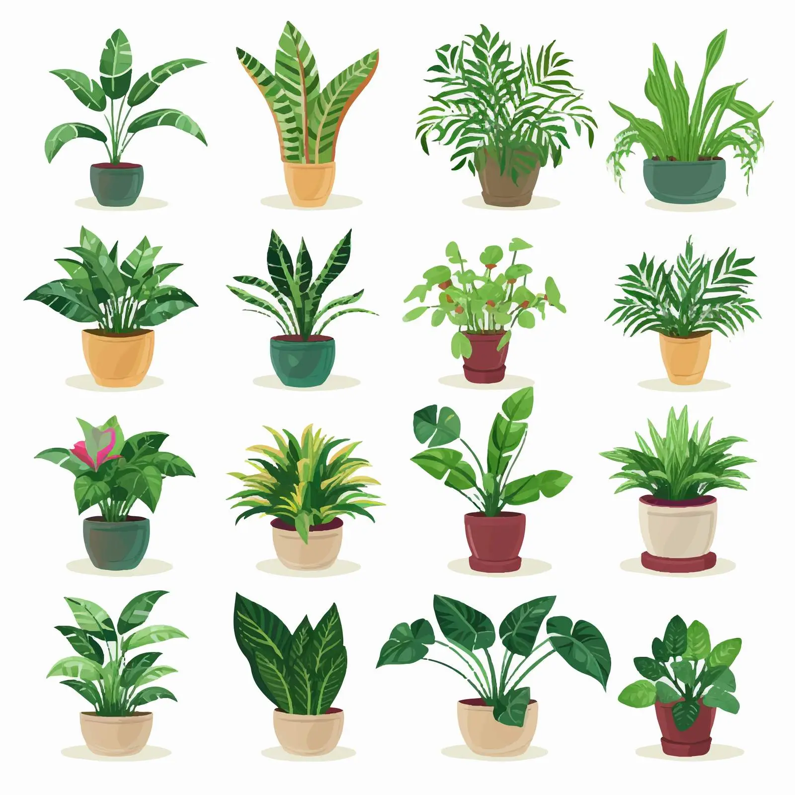 Indoor Houseplants Growing in Decorative Pots — free download from Dotvec