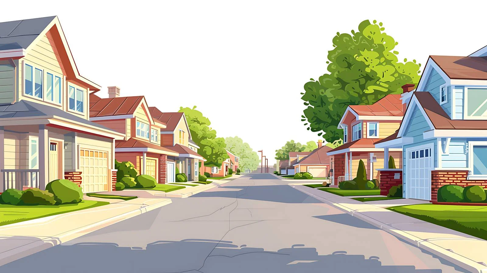 Elegant Suburban Houses in Morning Sunlight — free download from Dotvec
