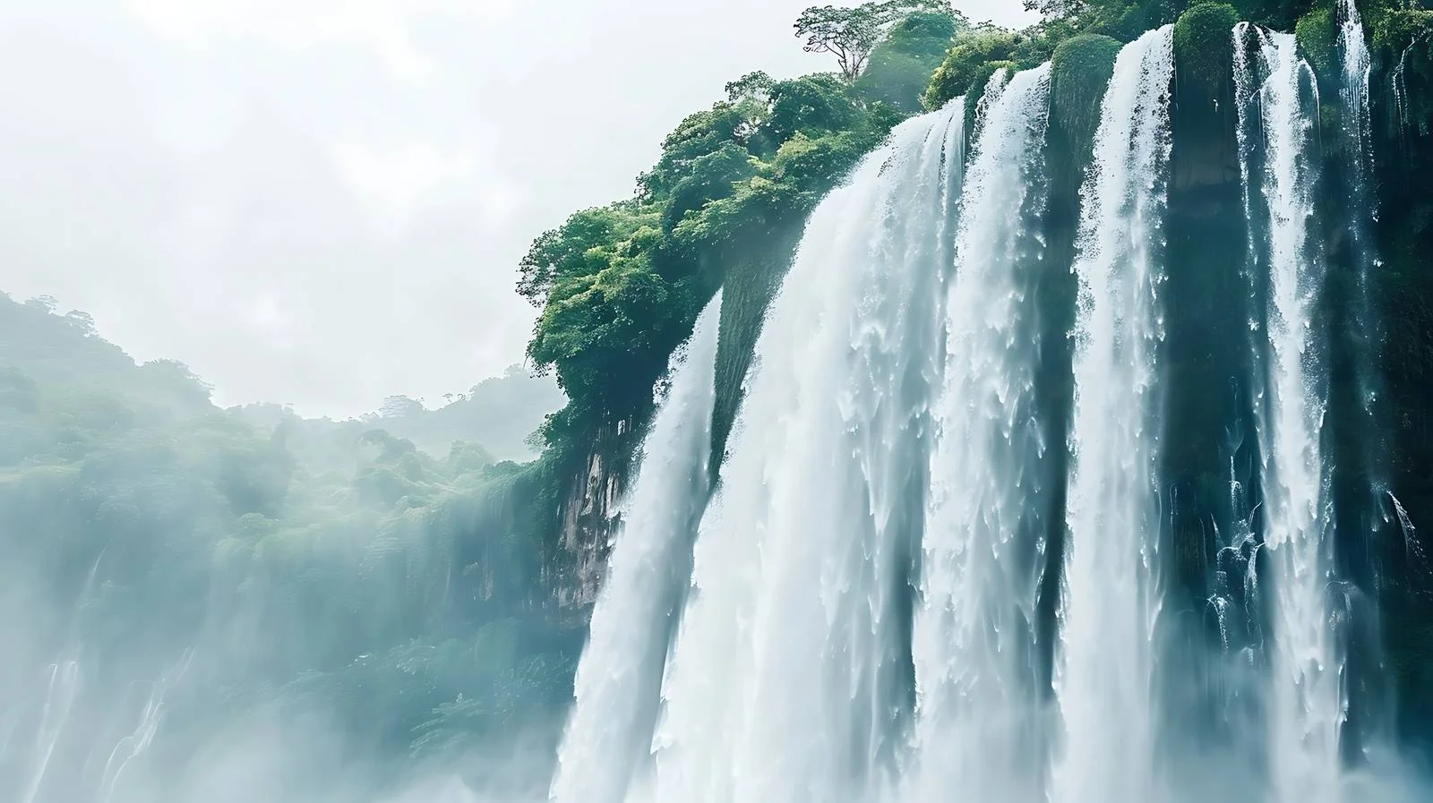 Spectacular Huangguoshu Waterfall on White Background — free download from Dotvec