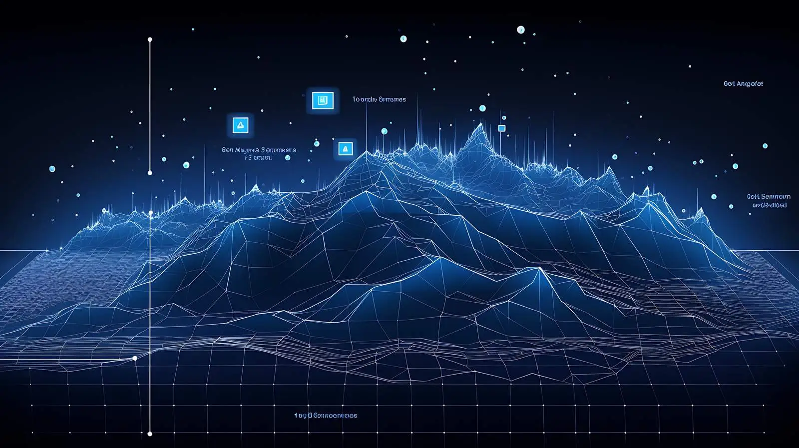 Digital Grid Horizon 3D Wireframe Landscape — free download from Dotvec