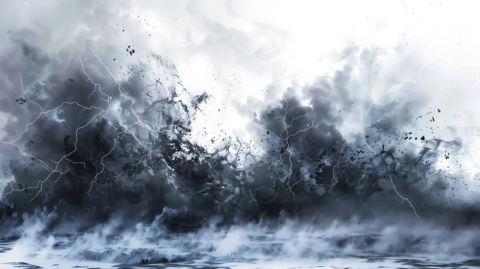 Intense Nighttime Thunderstorm on White Background — free download from Dotvec