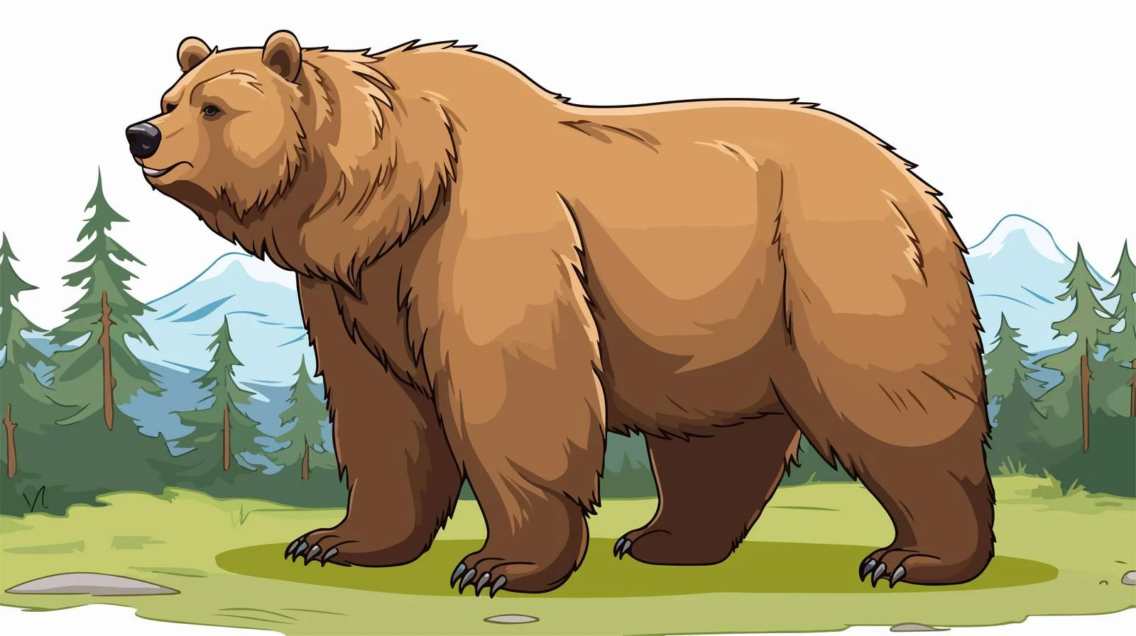 Giant Bear Cartoon Vector Illustration — free download from Dotvec
