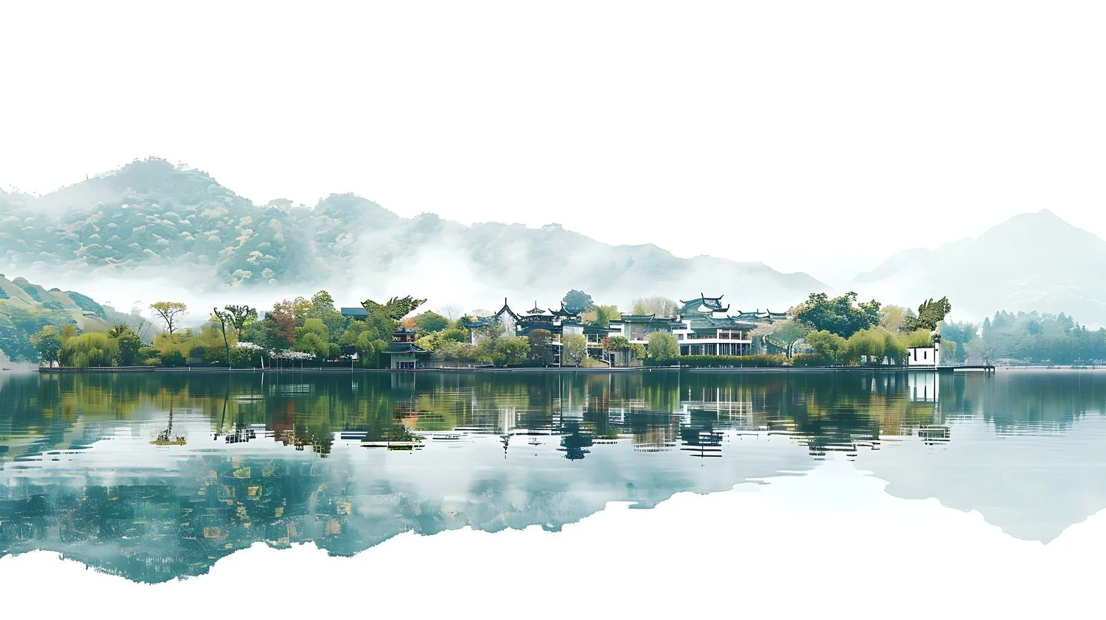 Huizhou Scenery on White Background — free download from Dotvec