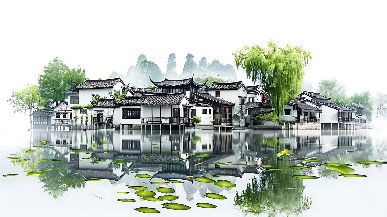 Huizhou Nature on White Background — free download from Dotvec