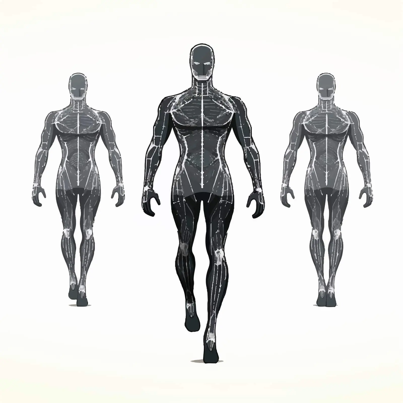Cartoon Human Body Line Vector Illustration — free download from Dotvec