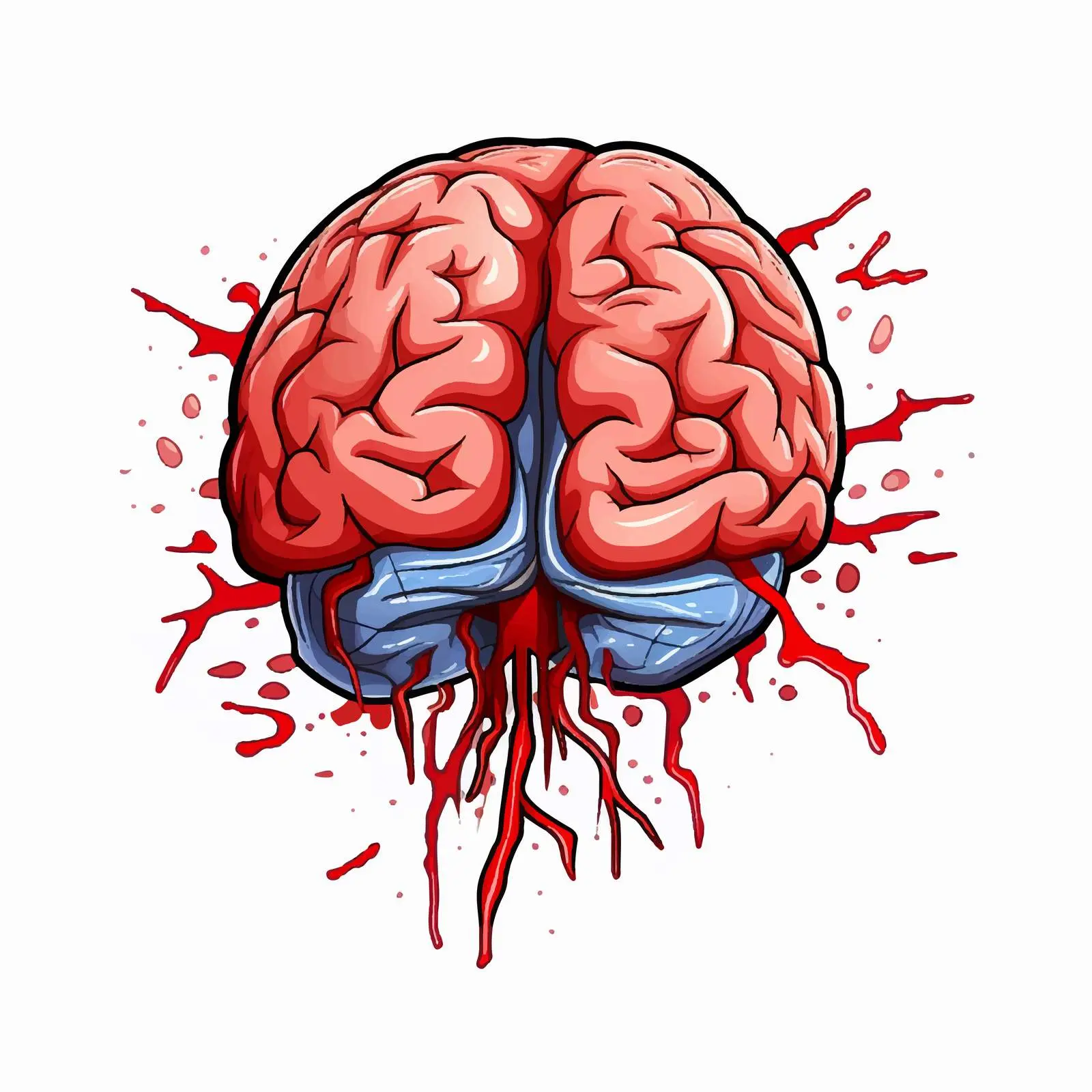 Human Brain and Hemorrhagic Stroke Illustration — free download from Dotvec