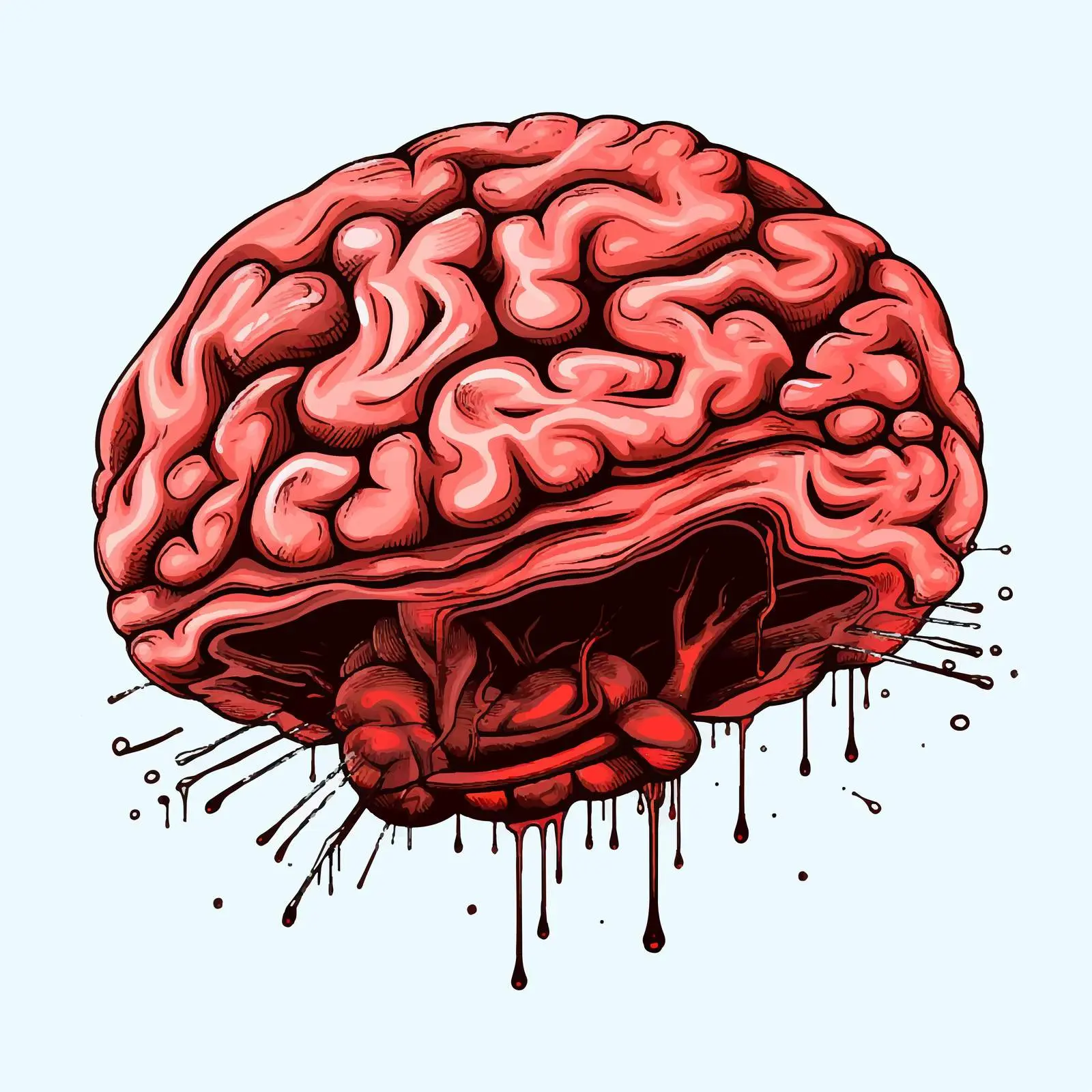 Human Brain and Hemorrhagic Stroke Vector Illustration – free hemorrhagic stroke image from Dotvec