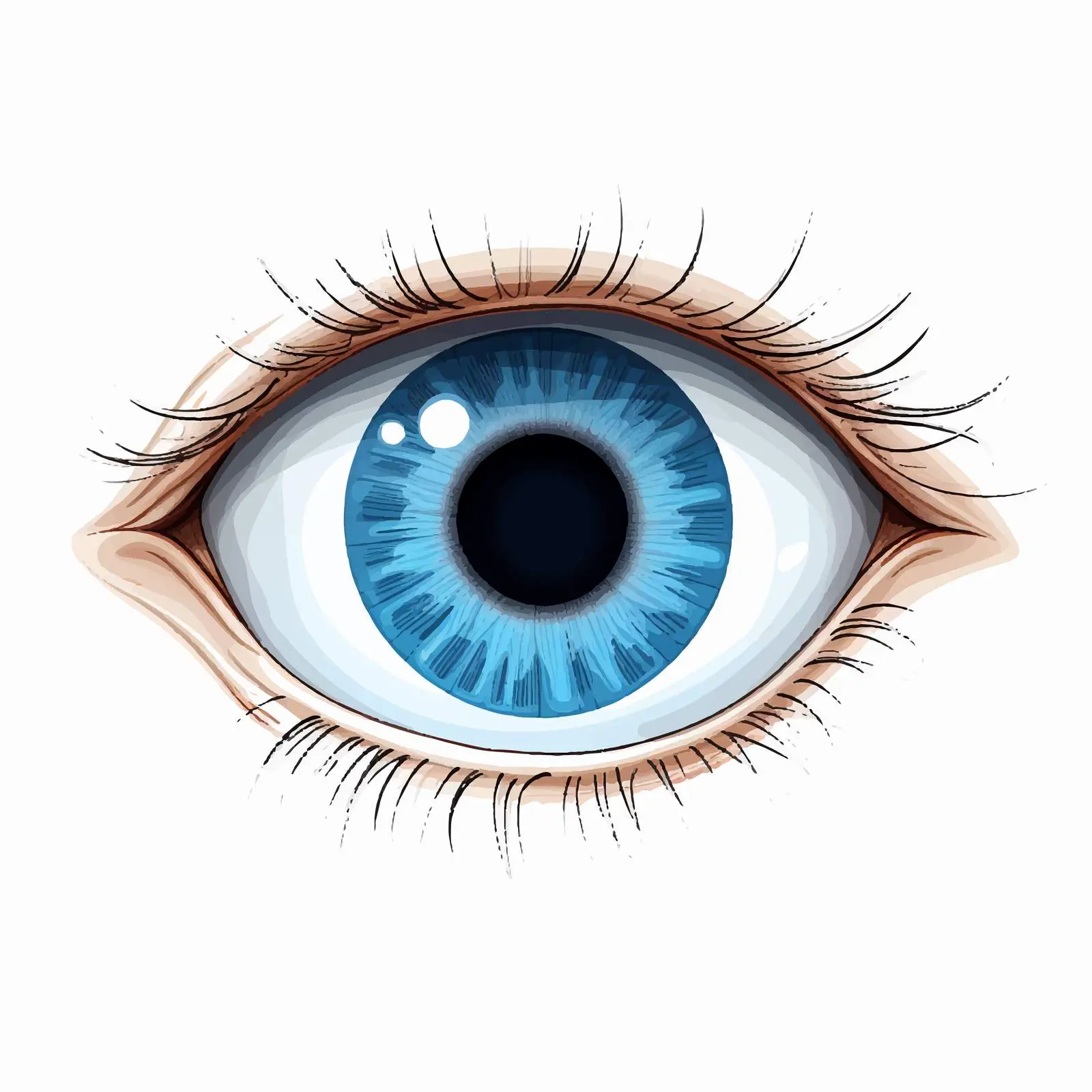 Human Eye Vector Illustration on White Background — free download from Dotvec