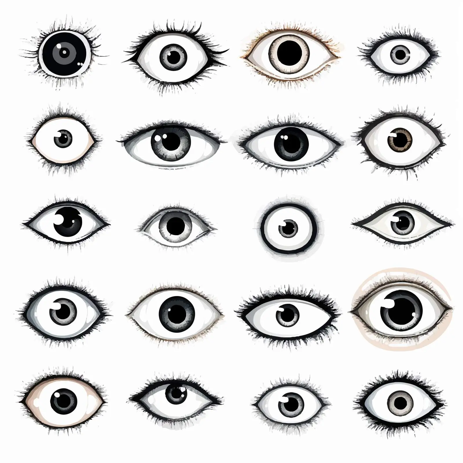 Halloween Human Eyes Vector Set on White Background — free download from Dotvec