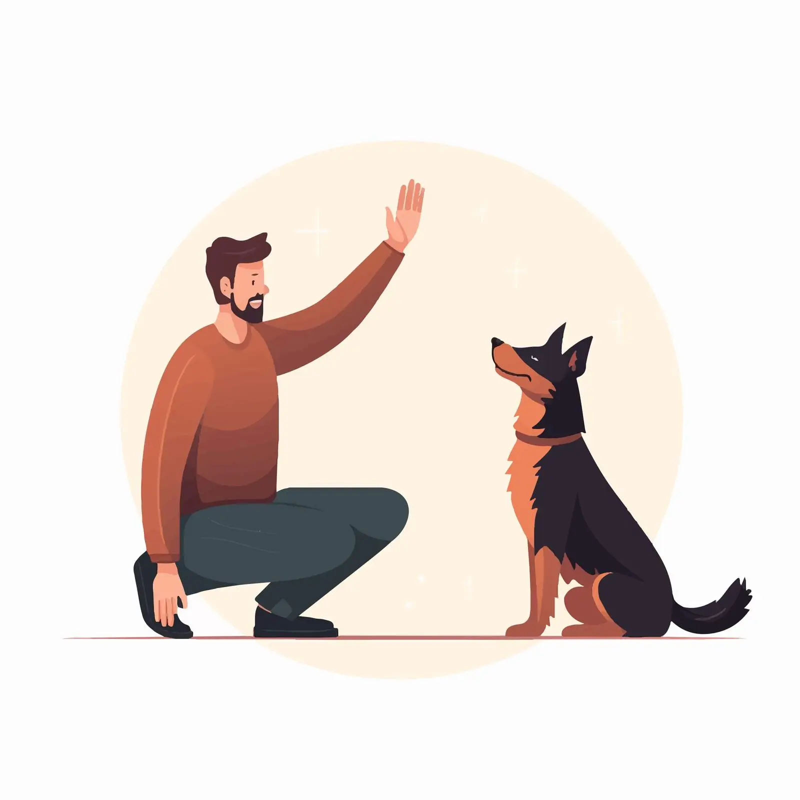 Hand Gesture Signal for Dog to Lie Down – free obedience image from Dotvec