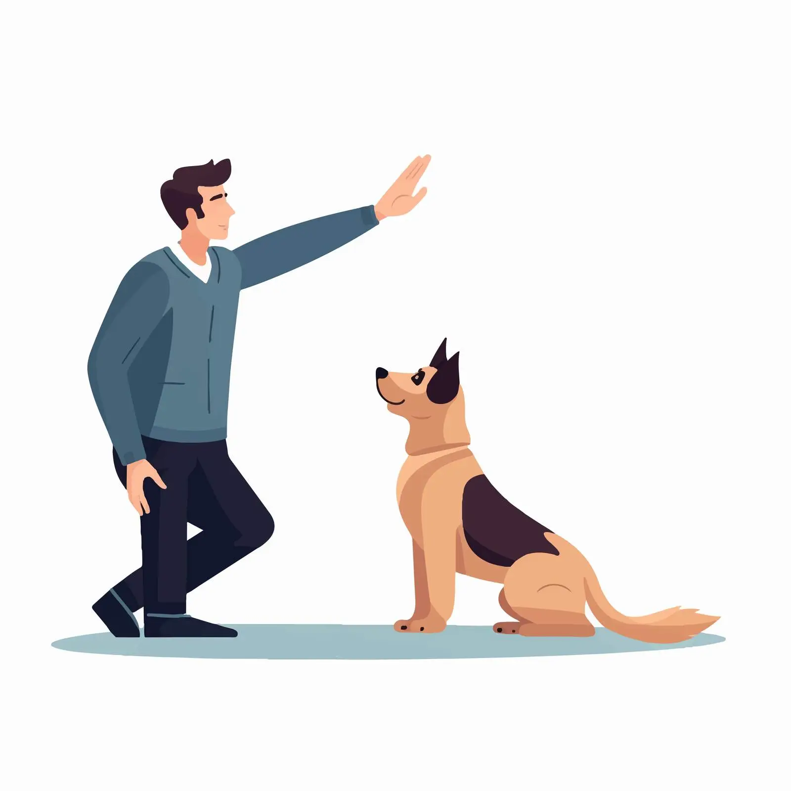 Hand Gesture for Dog Lie Down Command – free obedience image from Dotvec