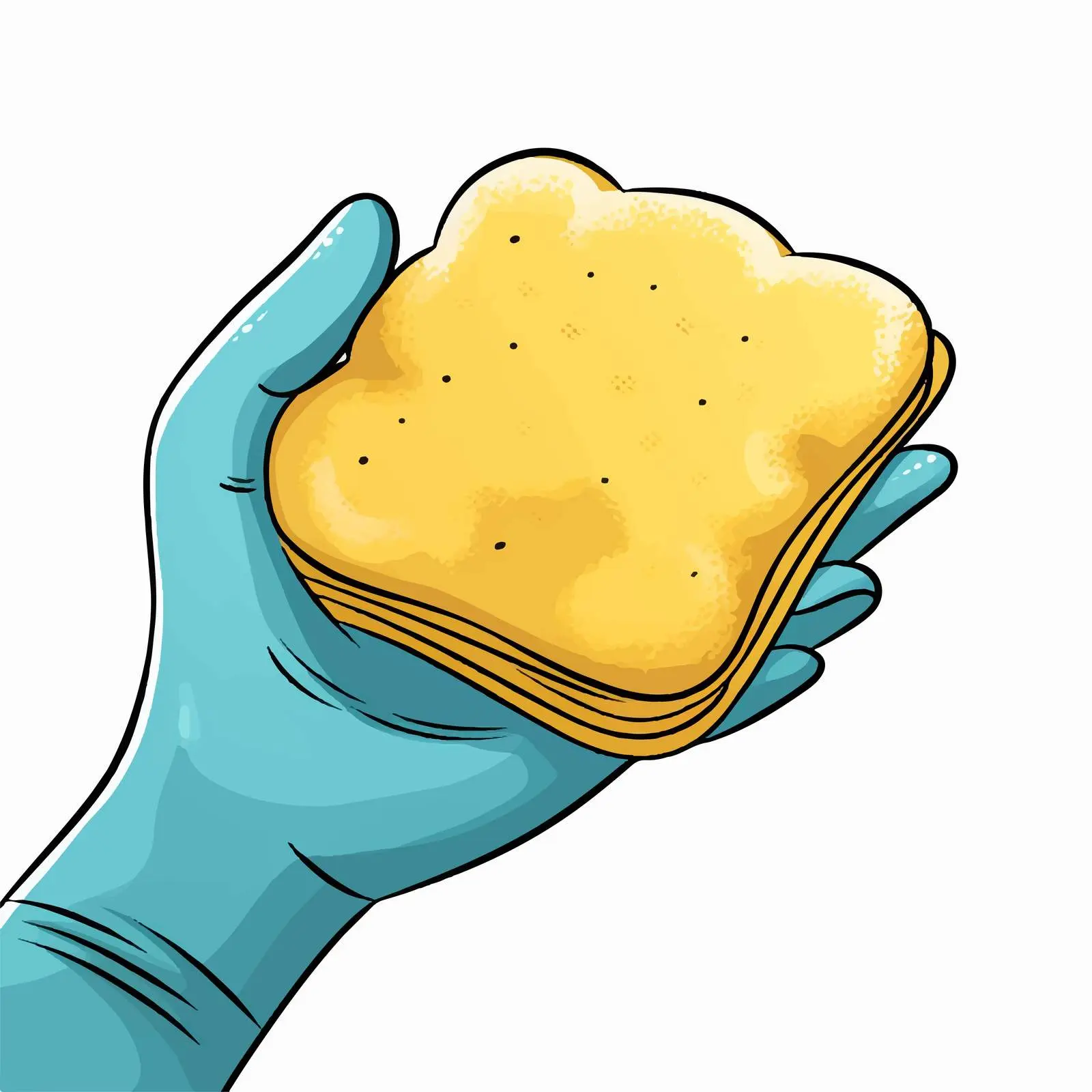 Hand in Glove Holding Cleaning Sponge Vector — free download from Dotvec