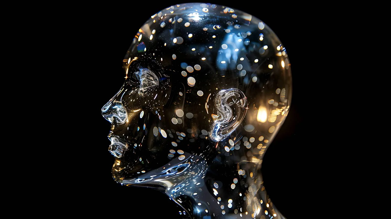 Translucent human head illuminated by internal lights — free download from Dotvec