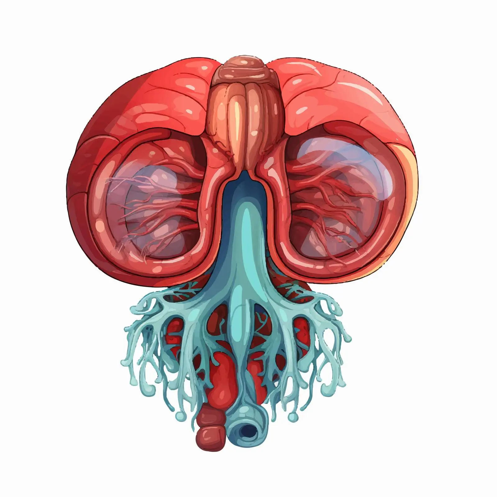 Human Internal Organ Diagram with Kidney Illustration — free download from Dotvec