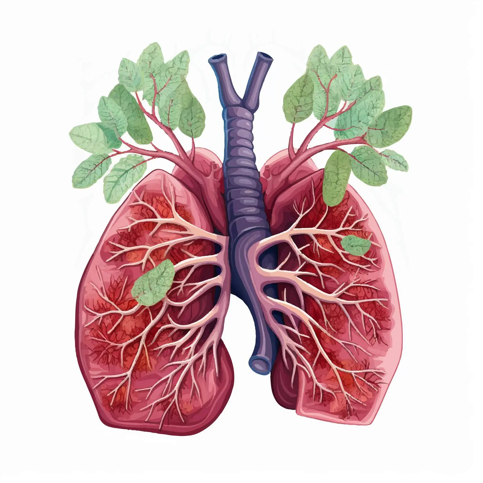 Human Internal Organ Illustration with Lungs – free lungs image from Dotvec