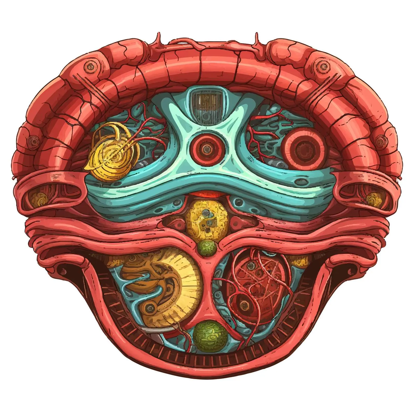 Human Internal Organ Illustration with Stomach – free medical training image from Dotvec