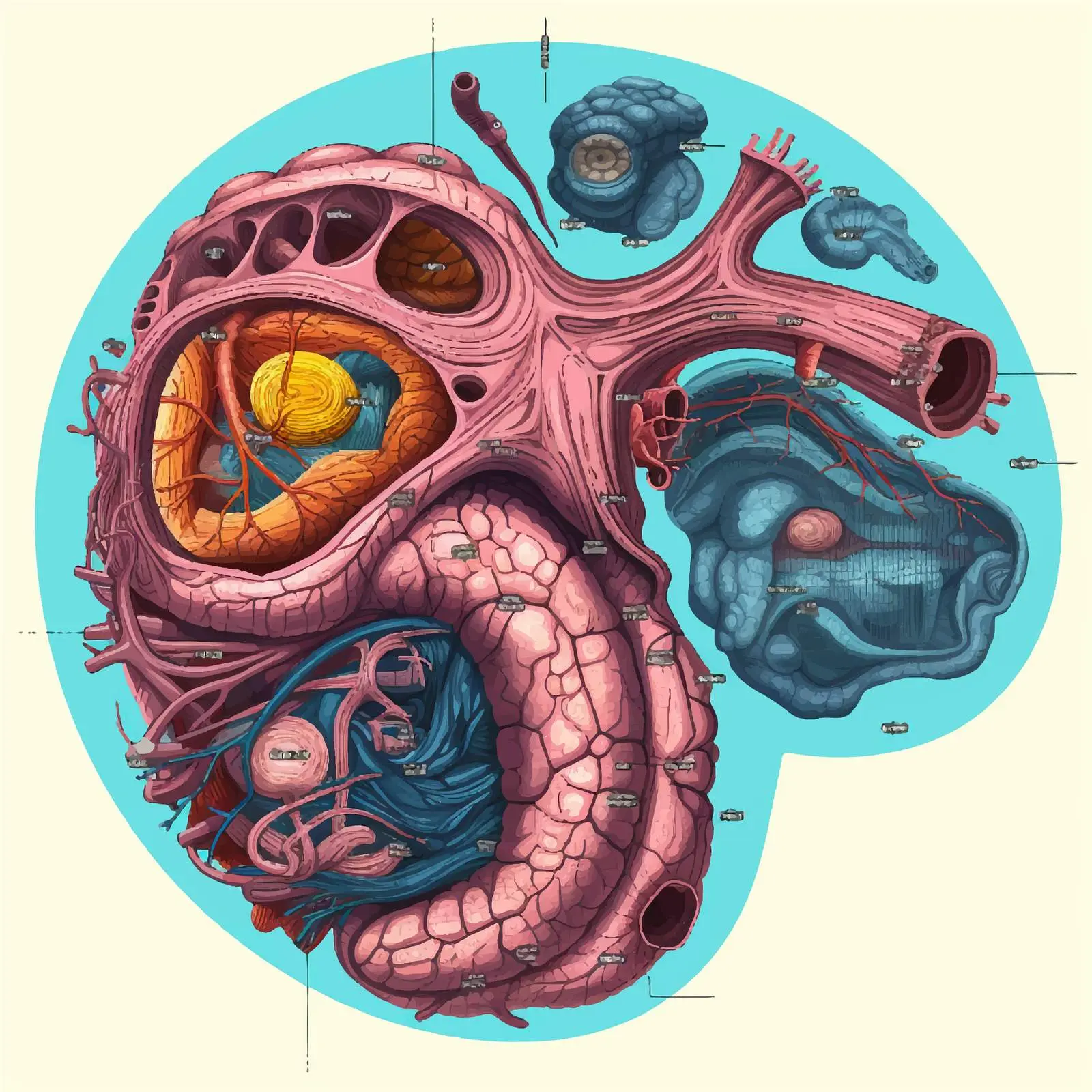 Human Stomach and Internal Organs Vector Illustration – free medical resources image from Dotvec