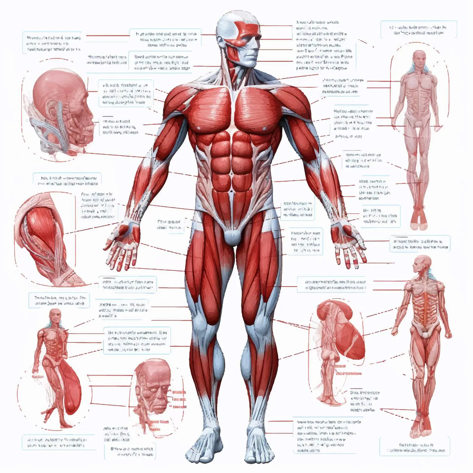 Human Muscle Anatomy Structure Illustration Vector — free download from Dotvec