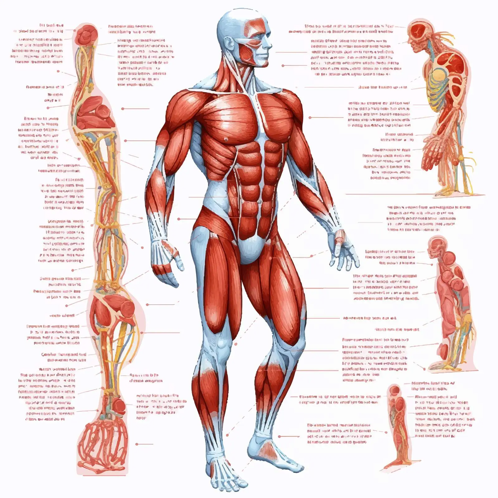 Human Muscle Anatomy Structure Vector Illustration — free download from Dotvec