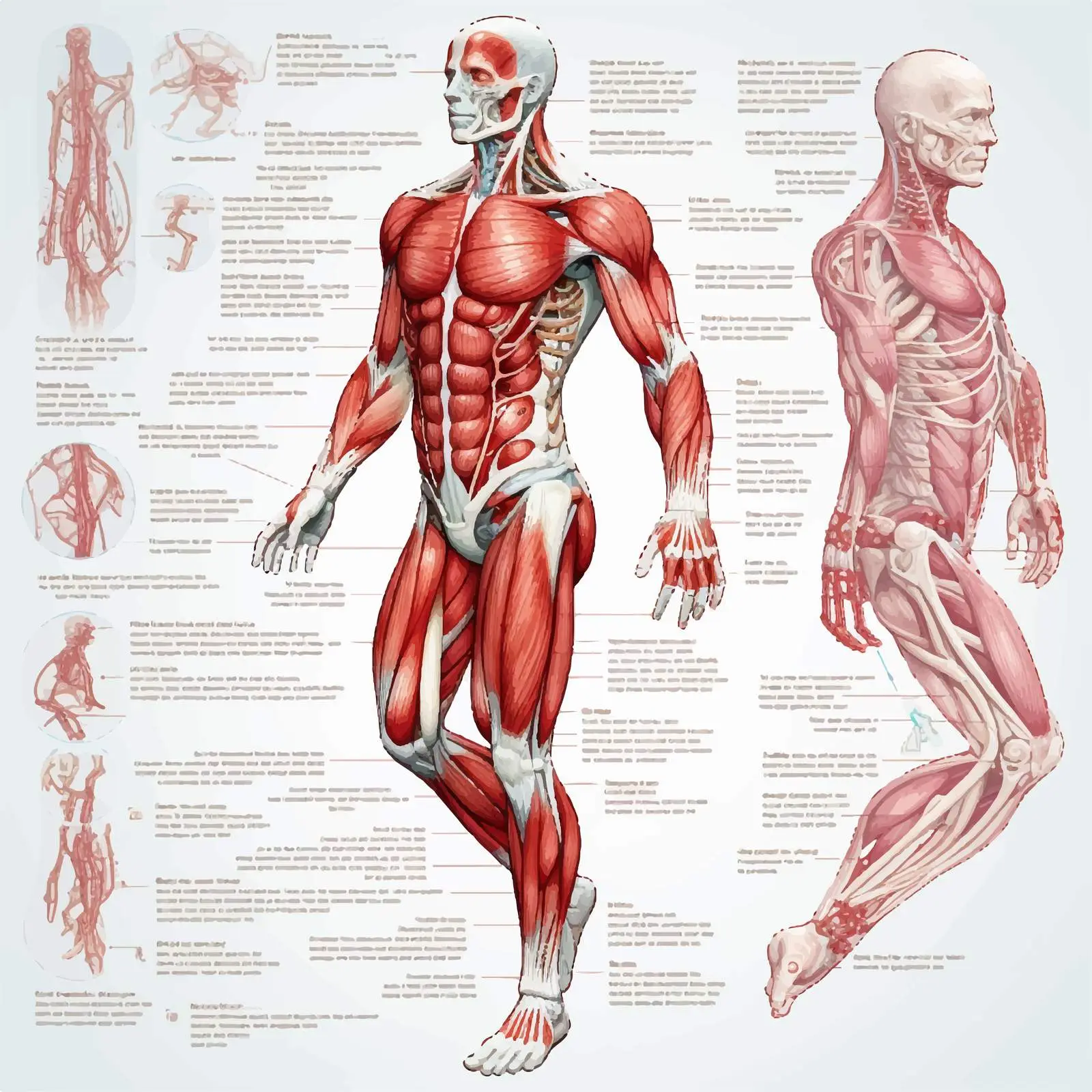 Human Muscle Anatomy Structure Illustration – free exercise illustration image from Dotvec