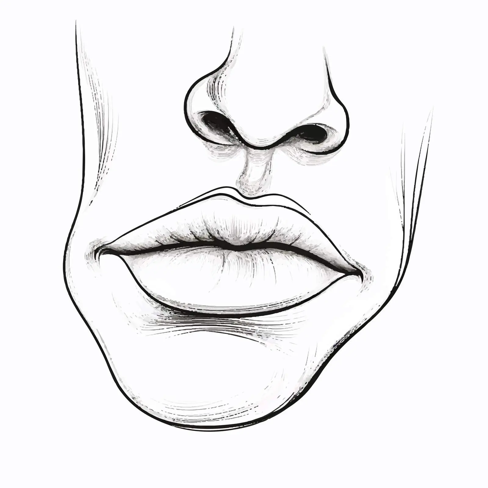 Cartoon Human Nose Vector Illustration Sketch — free download from Dotvec
