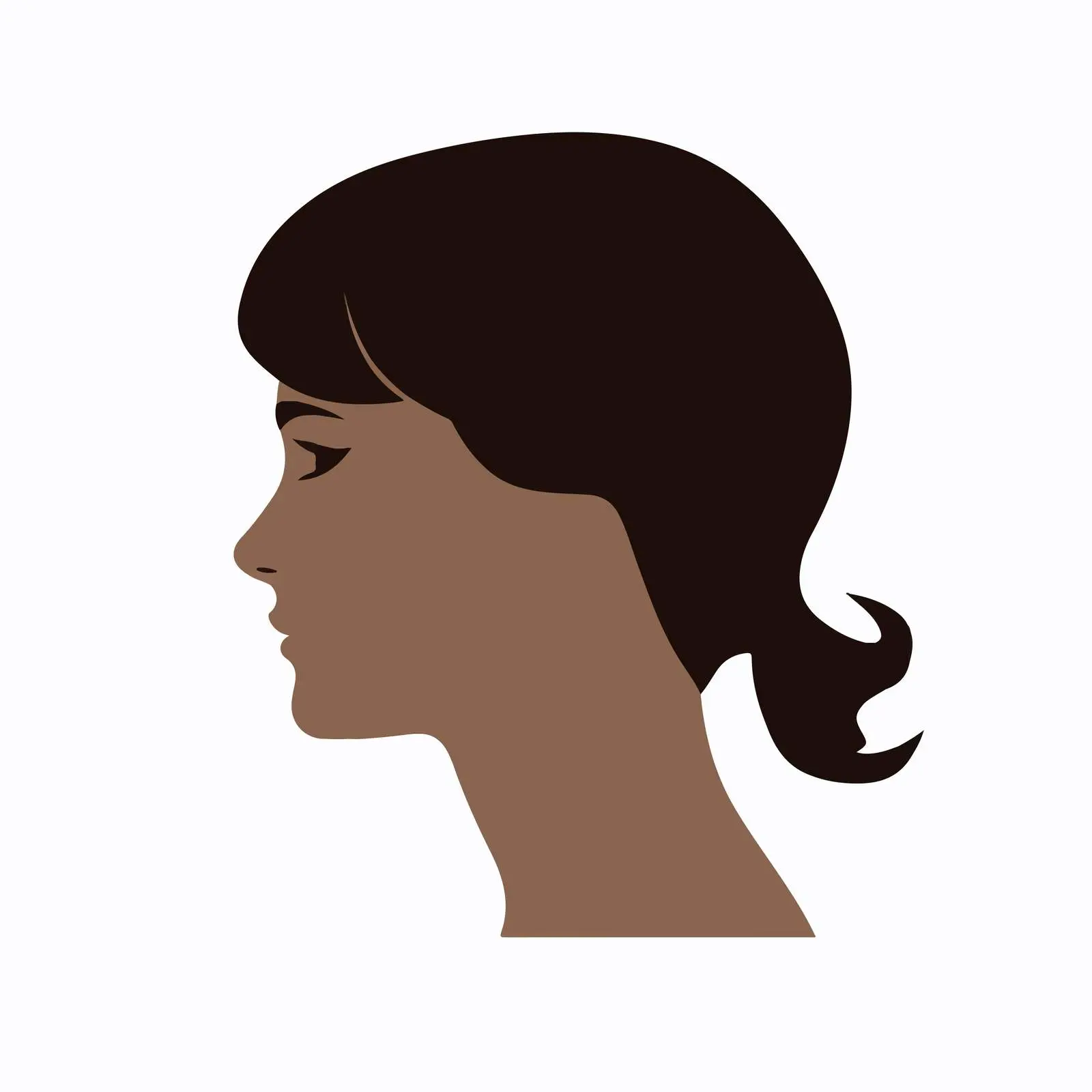 Flat Icon of Woman Profile Pictogram – free female silhouette image from Dotvec