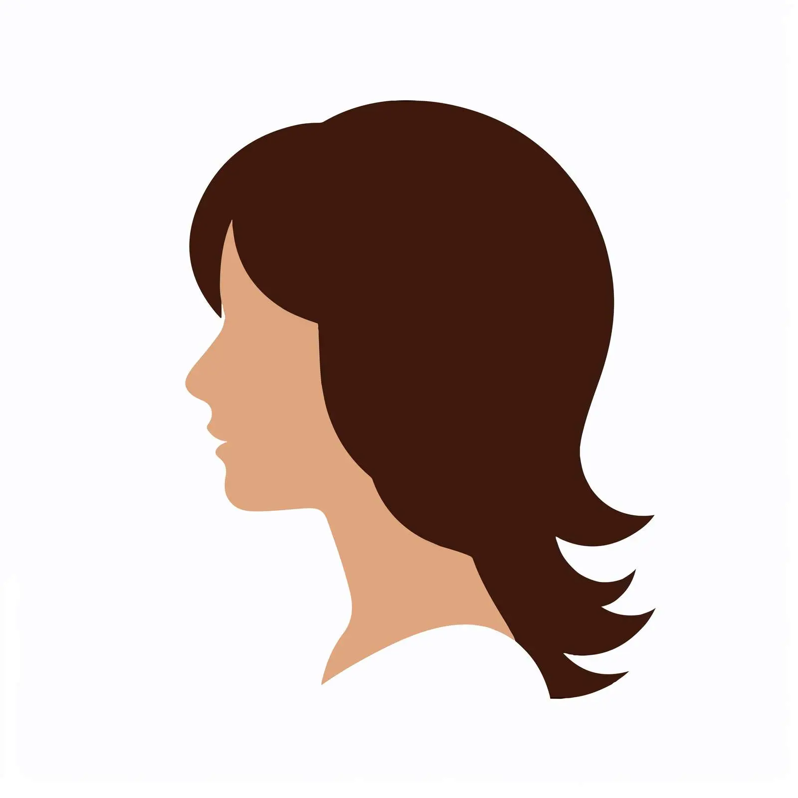 Flat Icon of Woman Profile Pictogram – free female silhouette image from Dotvec