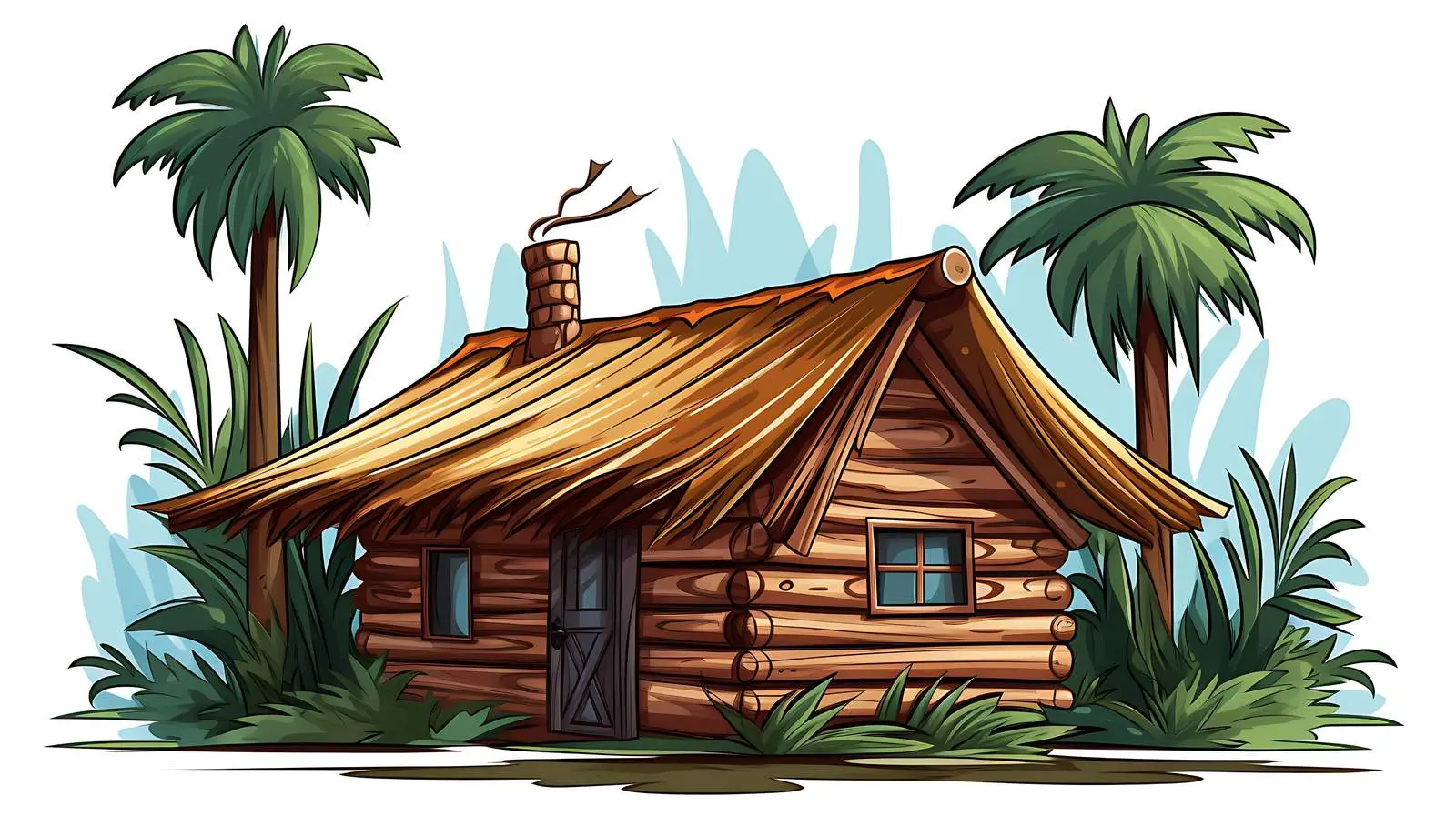 Vector Hut Cabin White Background Illustration — free download from Dotvec