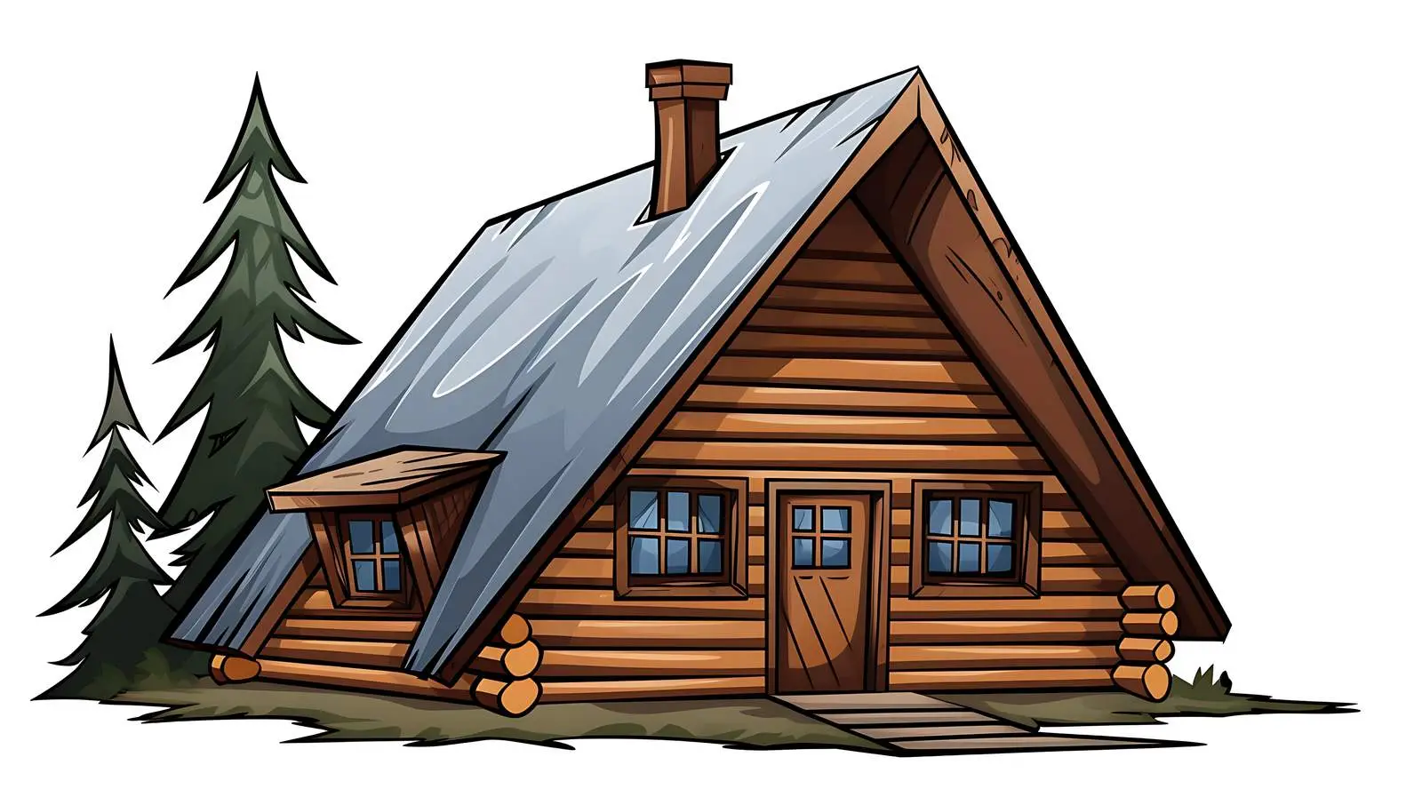Rustic Cabin Vector Illustration — free download from Dotvec
