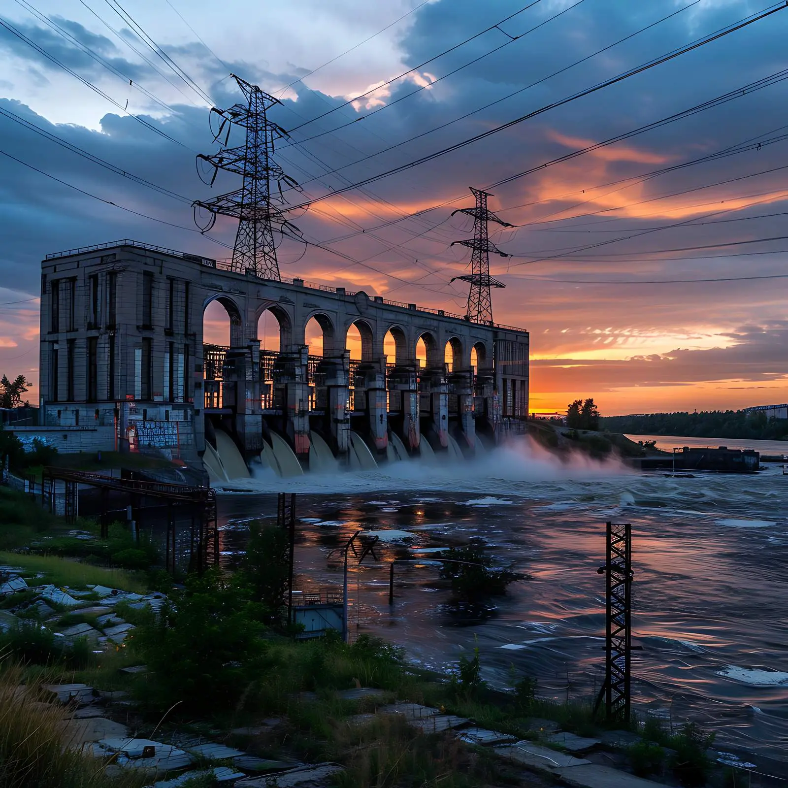 Hydroelectric Power Station on the Dnepr River – free energy production image from Dotvec