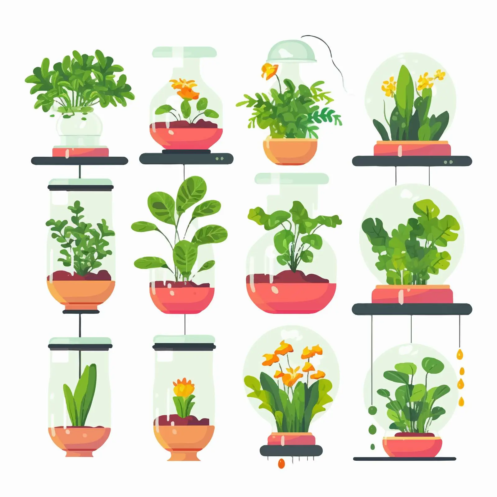 Hydroponic System Gardening Technology Vectors — free download from Dotvec