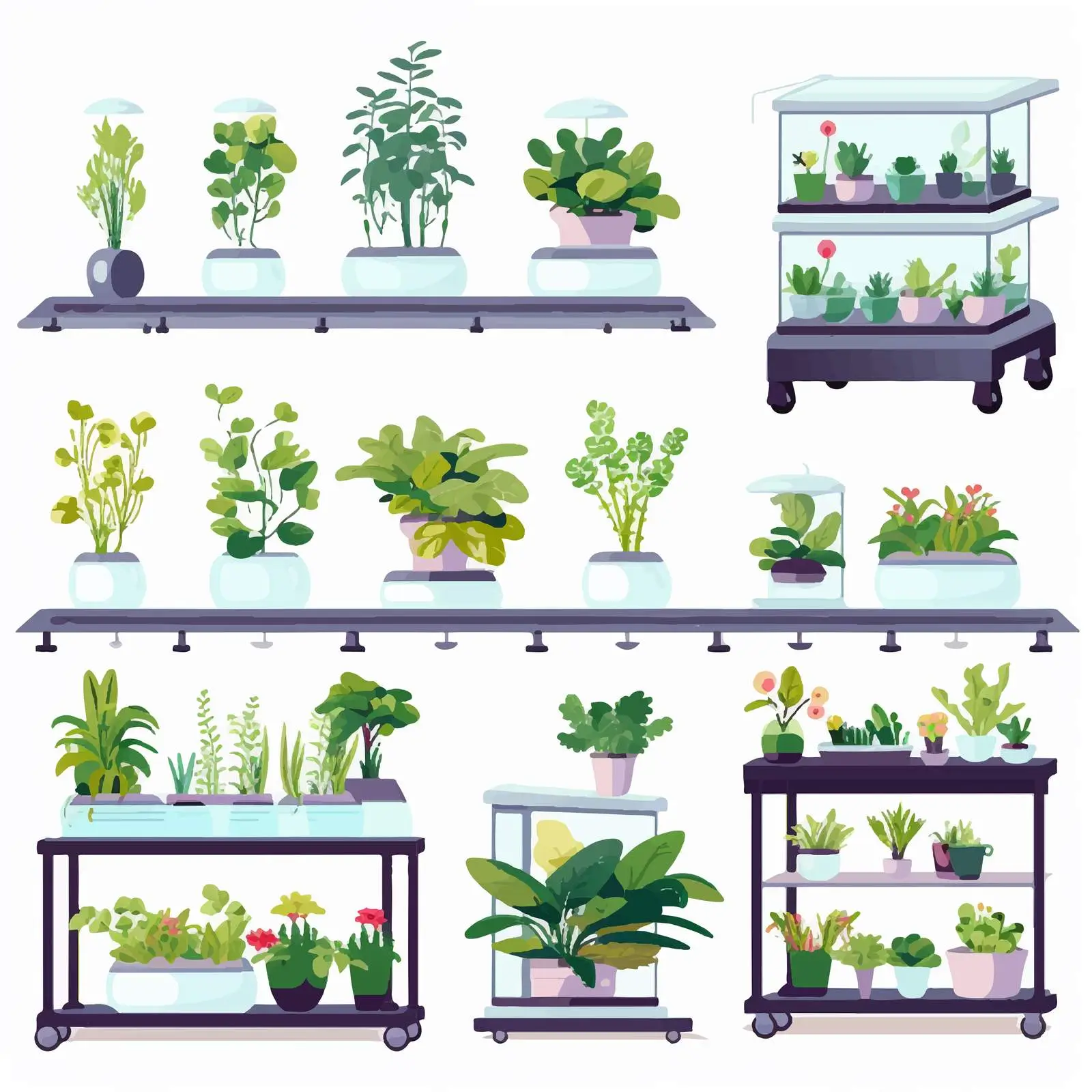 Hydroponic Gardening System Technology Illustrations — free download from Dotvec
