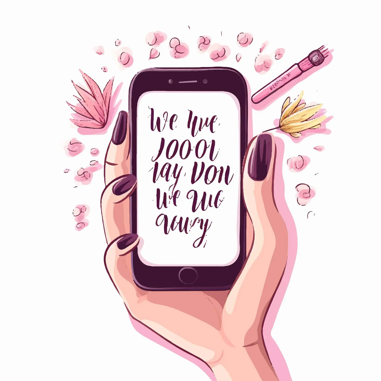 I Do Nails Handwritten Fashion Quote — free download from Dotvec