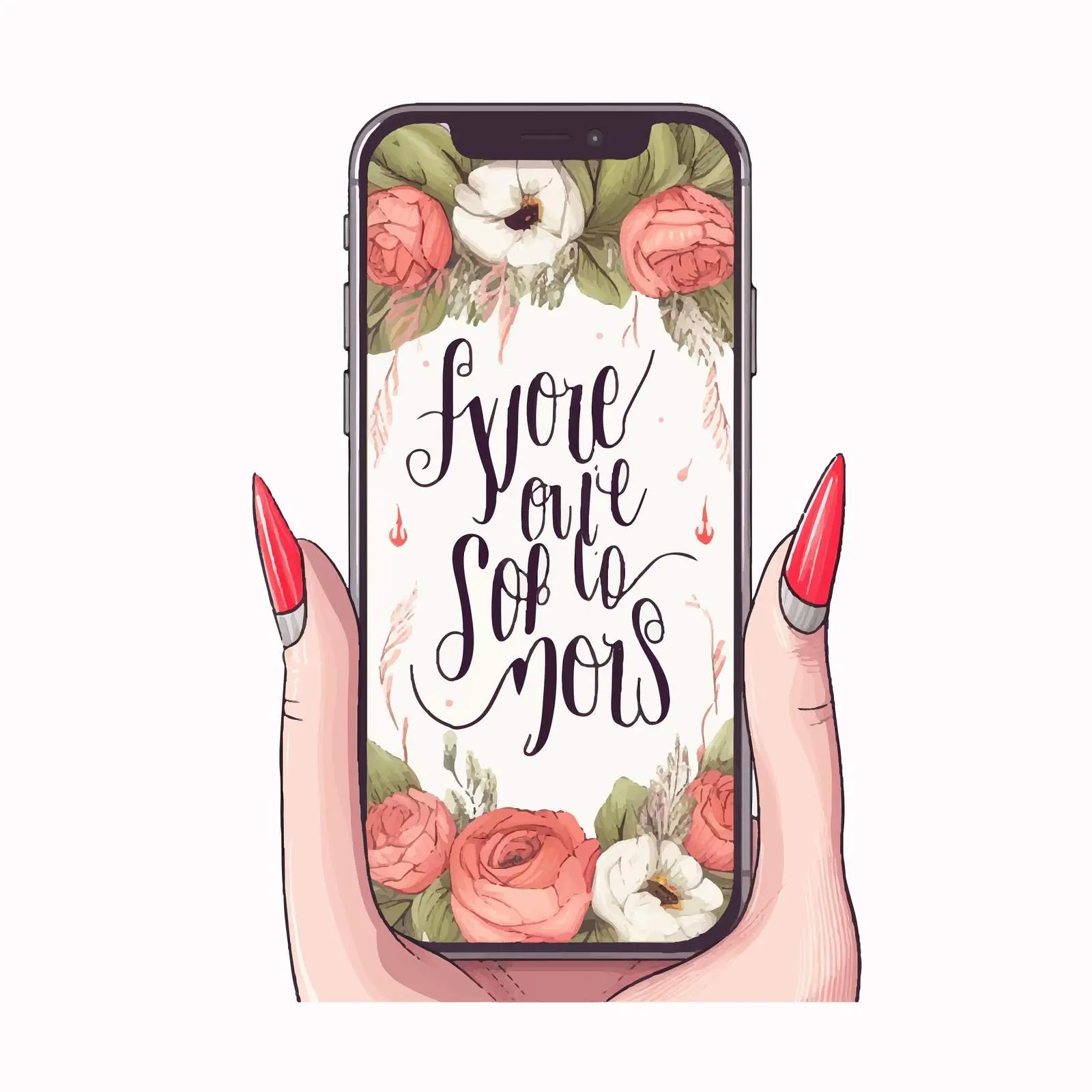 Handwritten Nail Art Quote About Superpowers — free download from Dotvec