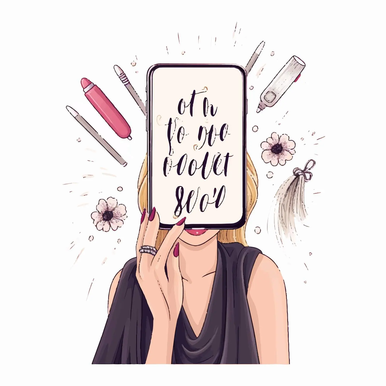 Handwritten Nail Art Quote Fashion Vector — free download from Dotvec