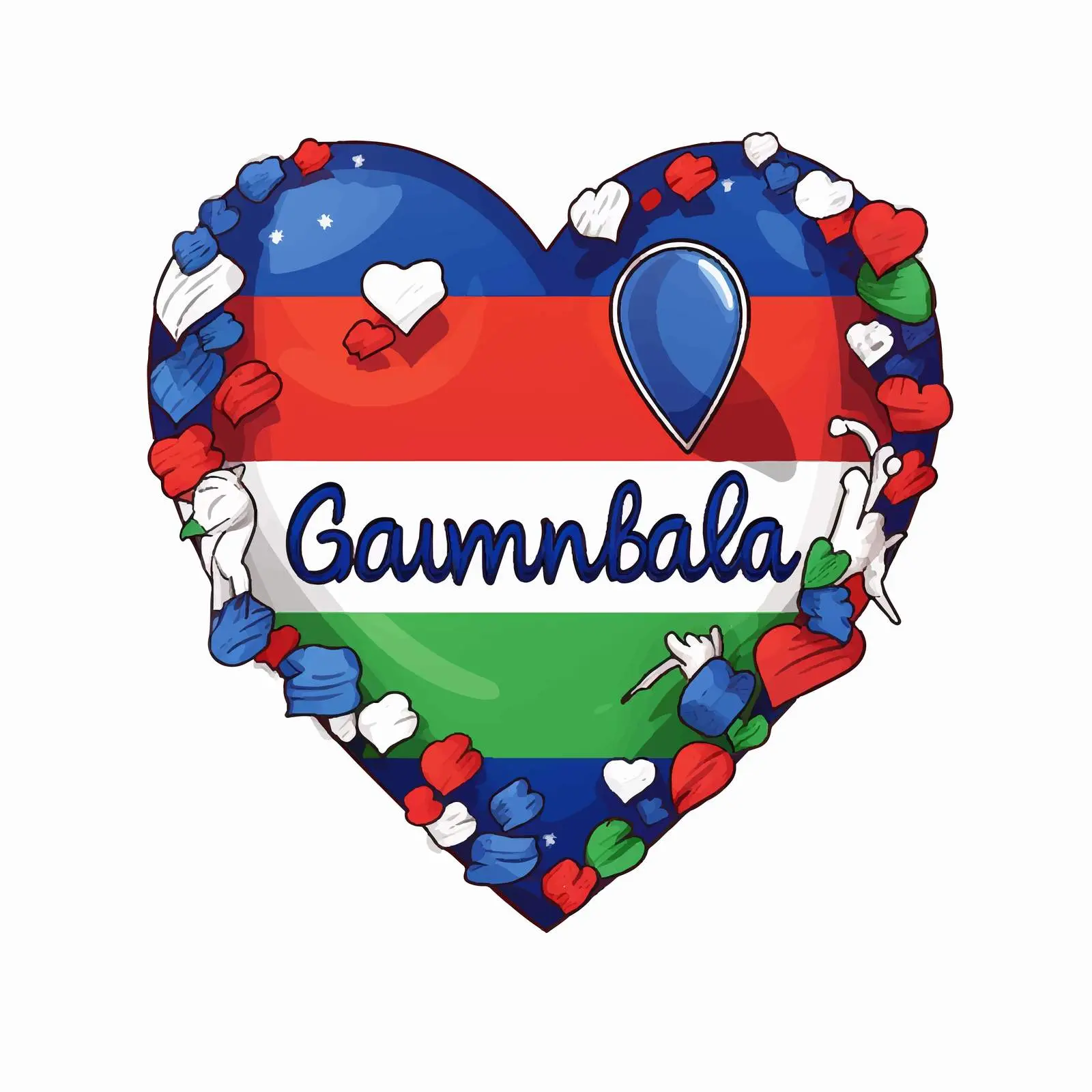 Patriotic Gambia Cartoon Vector Sublimation Design — free download from Dotvec